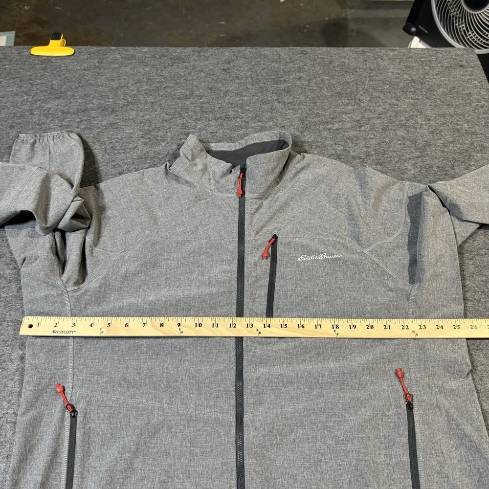 Eddie Bauer Jacket Mens XL Gray First Ascent Soft Shell Full Zip Outdoor Camping
